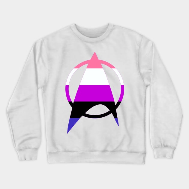 Genderfluid Starfleet Pride Crewneck Sweatshirt by EmceeFrodis